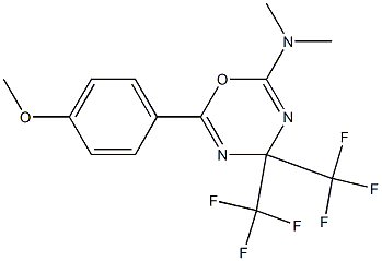 N2,N2-dimethyl-6-(4-methoxyphenyl)-4,4-di(trifluoromethyl)-4H-1,3,5-oxadiazin-2-amine 구조식 이미지