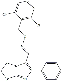 6-phenyl-2,3-dihydroimidazo[2,1-b][1,3]thiazole-5-carbaldehyde O-(2,6-dichlorobenzyl)oxime Structure