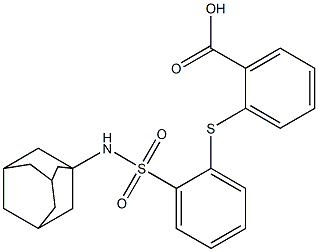 2-({2-[(1-adamantylamino)sulfonyl]phenyl}thio)benzoic acid 구조식 이미지