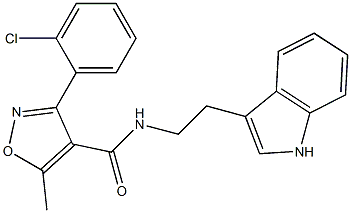 3-(2-chlorophenyl)-N-[2-(1H-indol-3-yl)ethyl]-5-methyl-4-isoxazolecarboxamide Structure