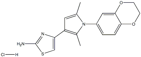 4-[1-(2,3-dihydro-1,4-benzodioxin-6-yl)-2,5-dimethyl-1H-pyrrol-3-yl]-1,3-thiazol-2-amine hydrochloride Structure