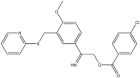 2-[(5-{[(4-chlorobenzoyl)oxy]ethanimidoyl}-2-methoxybenzyl)thio]pyridine Structure
