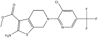 methyl 2-amino-6-[3-chloro-5-(trifluoromethyl)-2-pyridinyl]-4,5,6,7-tetrahydrothieno[2,3-c] pyridine-3-carboxylate 구조식 이미지