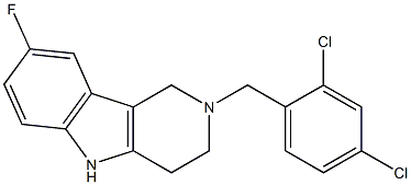 2-(2,4-dichlorobenzyl)-8-fluoro-2,3,4,5-tetrahydro-1H-pyrido[4,3-b]indole 구조식 이미지