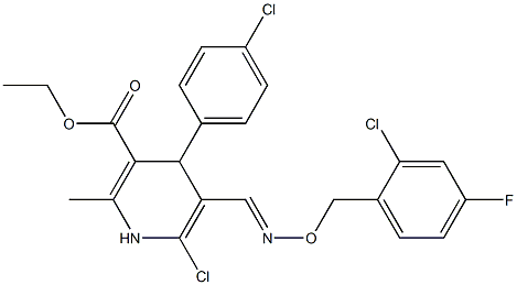 ethyl 6-chloro-5-({[(2-chloro-4-fluorobenzyl)oxy]imino}methyl)-4-(4-chlorophenyl)-2-methyl-1,4-dihydro-3-pyridinecarboxylate Structure