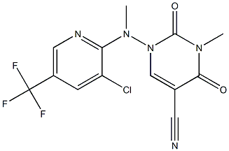 1-[[3-chloro-5-(trifluoromethyl)-2-pyridinyl](methyl)amino]-3-methyl-2,4-dioxo-1,2,3,4-tetrahydro-5-pyrimidinecarbonitrile Structure