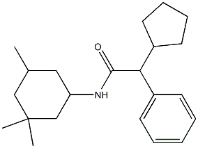 N1-(3,3,5-trimethylcyclohexyl)-2-cyclopentyl-2-phenylacetamide 구조식 이미지