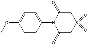 4-(4-methoxyphenyl)-1lambda~6~,4-thiazinane-1,1,3,5-tetraone 구조식 이미지