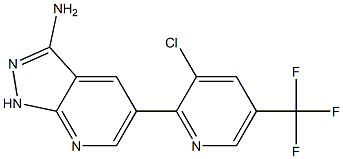 5-[3-chloro-5-(trifluoromethyl)-2-pyridinyl]-1H-pyrazolo[3,4-b]pyridin-3-amine 구조식 이미지