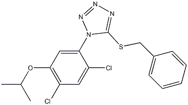 5-(benzylsulfanyl)-1-(2,4-dichloro-5-isopropoxyphenyl)-1H-1,2,3,4-tetraazole 구조식 이미지