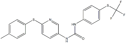 N-{6-[(4-methylphenyl)thio]-3-pyridyl}-N'-{4-[(trifluoromethyl)thio]phenyl}urea 구조식 이미지