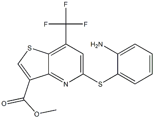 methyl 5-[(2-aminophenyl)thio]-7-(trifluoromethyl)thieno[3,2-b]pyridine-3-carboxylate Structure