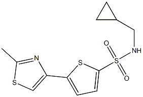 N2-cyclopropylmethyl-5-(2-methyl-1,3-thiazol-4-yl)thiophene-2-sulfonamide 구조식 이미지
