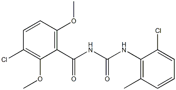 N-(3-chloro-2,6-dimethoxybenzoyl)-N'-(2-chloro-6-methylphenyl)urea 구조식 이미지