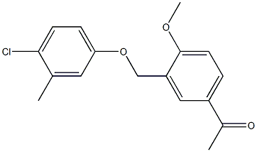 1-{3-[(4-chloro-3-methylphenoxy)methyl]-4-methoxyphenyl}ethan-1-one Structure