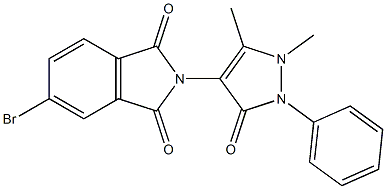 5-bromo-2-(1,5-dimethyl-3-oxo-2-phenyl-2,3-dihydro-1H-pyrazol-4-yl)isoindoline-1,3-dione 구조식 이미지