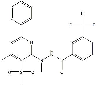 N'-methyl-N'-[4-methyl-3-(methylsulfonyl)-6-phenyl-2-pyridinyl]-3-(trifluoromethyl)benzenecarbohydrazide Structure