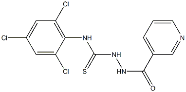 N1-(2,4,6-trichlorophenyl)-2-(3-pyridylcarbonyl)hydrazine-1-carbothioamide Structure