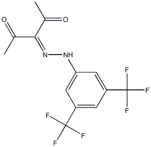 3-{2-[3,5-di(trifluoromethyl)phenyl]hydrazono}pentane-2,4-dione 구조식 이미지