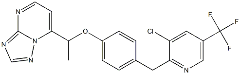 7-[1-(4-{[3-chloro-5-(trifluoromethyl)-2-pyridinyl]methyl}phenoxy)ethyl][1,2,4]triazolo[1,5-a]pyrimidine Structure