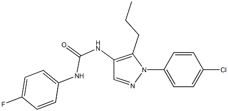 N-[1-(4-chlorophenyl)-5-propyl-1H-pyrazol-4-yl]-N'-(4-fluorophenyl)urea 구조식 이미지