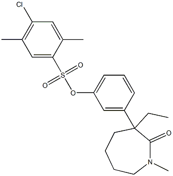 3-(3-ethyl-1-methyl-2-oxoazepan-3-yl)phenyl 4-chloro-2,5-dimethylbenzene-1- sulfonate Structure