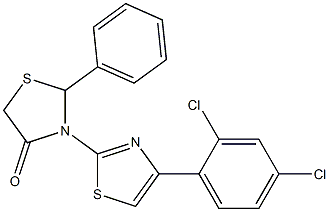 3-[4-(2,4-dichlorophenyl)-1,3-thiazol-2-yl]-2-phenyl-1,3-thiazolan-4-one Structure