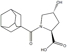 (2S,4R)-1-(1-adamantylcarbonyl)-4-hydroxypyrrolidine-2-carboxylic acid 구조식 이미지