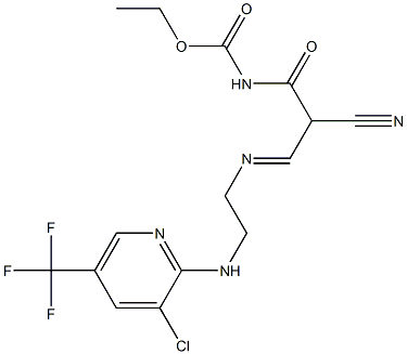 ethyl N-{3-[(2-{[3-chloro-5-(trifluoromethyl)-2-pyridinyl]amino}ethyl)imino]-2-cyanopropanoyl}carbamate Structure