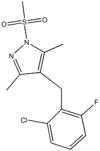 4-(2-chloro-6-fluorobenzyl)-3,5-dimethyl-1-(methylsulfonyl)-1H-pyrazole 구조식 이미지