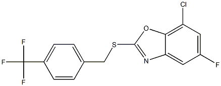 7-chloro-5-fluoro-2-{[4-(trifluoromethyl)benzyl]sulfanyl}-1,3-benzoxazole 구조식 이미지