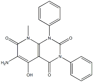 6-amino-5-hydroxy-8-methyl-1,3-diphenyl-1,2,3,4,7,8-hexahydropyrido[2,3-d]p yrimidine-2,4,7-trione 구조식 이미지