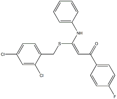 3-anilino-3-[(2,4-dichlorobenzyl)thio]-1-(4-fluorophenyl)prop-2-en-1-one Structure