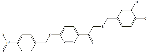 2-[(3,4-dichlorobenzyl)thio]-1-{4-[(4-nitrobenzyl)oxy]phenyl}ethan-1-one 구조식 이미지