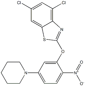 4,6-dichloro-2-(2-nitro-5-piperidinophenoxy)-1,3-benzothiazole Structure