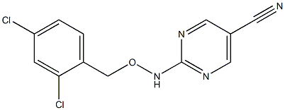 2-{[(2,4-dichlorobenzyl)oxy]amino}-5-pyrimidinecarbonitrile 구조식 이미지