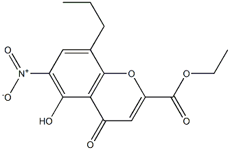 ethyl 5-hydroxy-6-nitro-4-oxo-8-propyl-4H-chromene-2-carboxylate 구조식 이미지