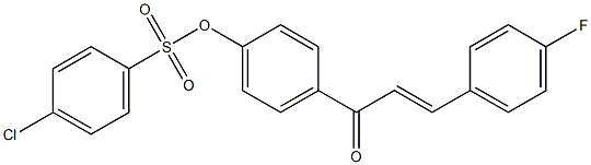 4-[(E)-3-(4-fluorophenyl)-2-propenoyl]phenyl 4-chlorobenzenesulfonate 구조식 이미지
