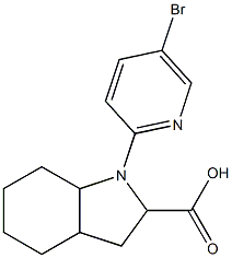 1-(5-bromopyridin-2-yl)octahydro-1H-indole-2-carboxylic acid Structure