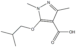 1,3-dimethyl-5-(2-methylpropoxy)-1H-pyrazole-4-carboxylic acid Structure