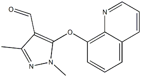 1,3-dimethyl-5-(quinolin-8-yloxy)-1H-pyrazole-4-carbaldehyde 구조식 이미지
