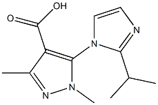 1,3-dimethyl-5-[2-(propan-2-yl)-1H-imidazol-1-yl]-1H-pyrazole-4-carboxylic acid Structure