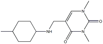 1,3-dimethyl-5-{[(4-methylcyclohexyl)amino]methyl}-1,2,3,4-tetrahydropyrimidine-2,4-dione 구조식 이미지