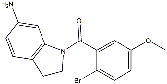 1-[(2-bromo-5-methoxyphenyl)carbonyl]-2,3-dihydro-1H-indol-6-amine 구조식 이미지