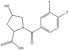 1-[(3,4-difluorophenyl)carbonyl]-4-hydroxypyrrolidine-2-carboxylic acid 구조식 이미지