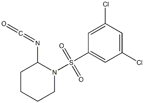 1-[(3,5-dichlorobenzene)sulfonyl]-2-isocyanatopiperidine Structure
