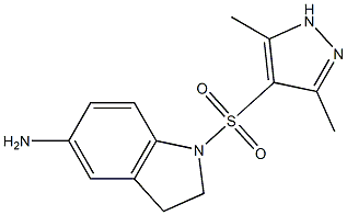 1-[(3,5-dimethyl-1H-pyrazole-4-)sulfonyl]-2,3-dihydro-1H-indol-5-amine Structure