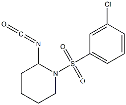 1-[(3-chlorobenzene)sulfonyl]-2-isocyanatopiperidine Structure