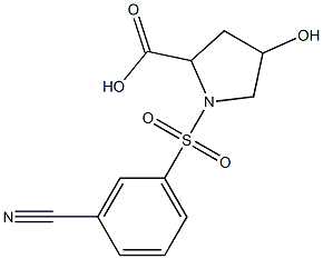 1-[(3-cyanobenzene)sulfonyl]-4-hydroxypyrrolidine-2-carboxylic acid Structure