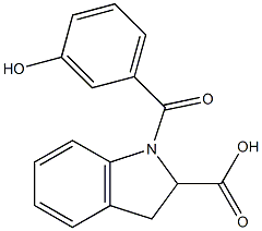 1-[(3-hydroxyphenyl)carbonyl]-2,3-dihydro-1H-indole-2-carboxylic acid 구조식 이미지